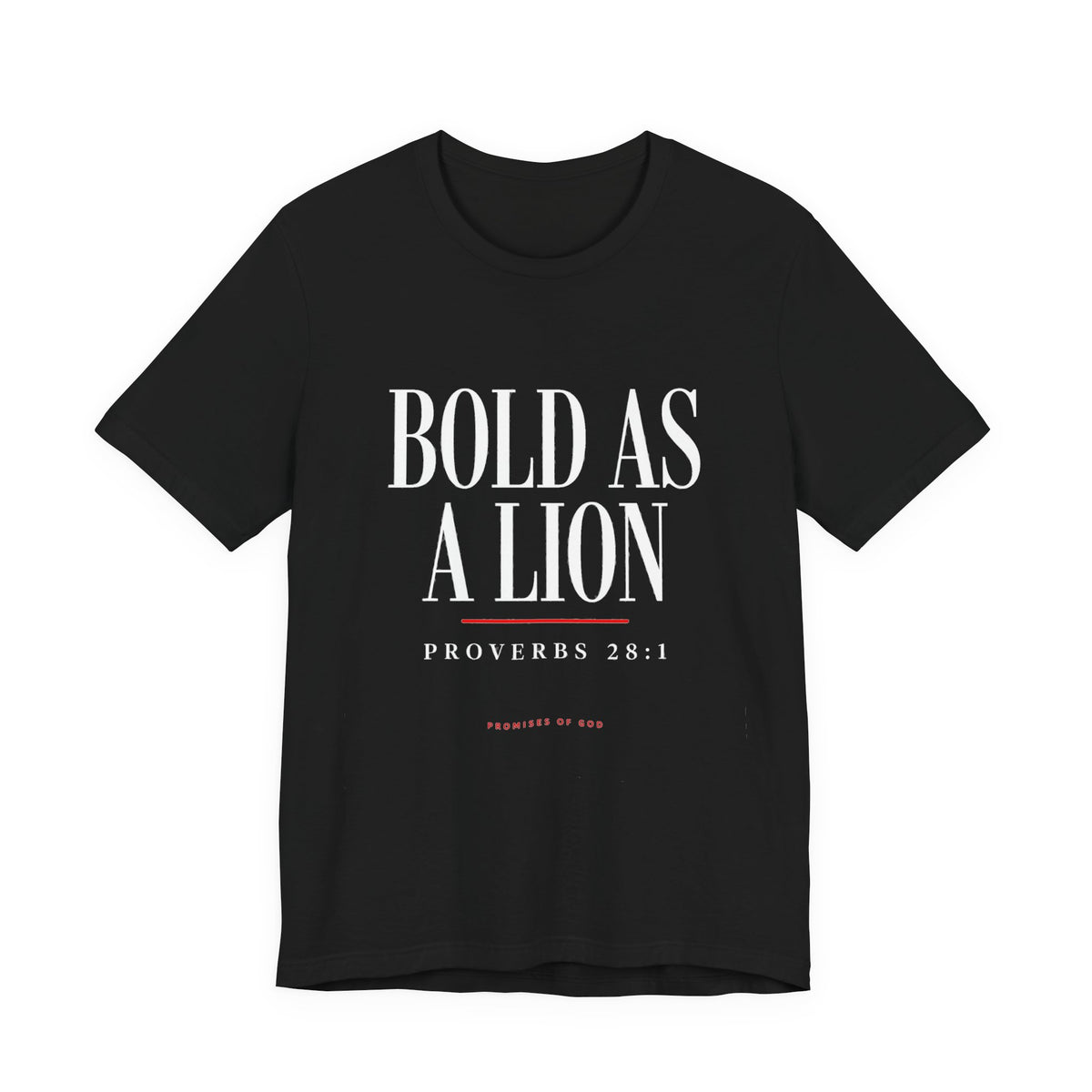 Promises of God Tee — "Bold as a Lion" (Proverbs 28:1)